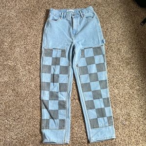 High Rise Carpenter Checkered Pants